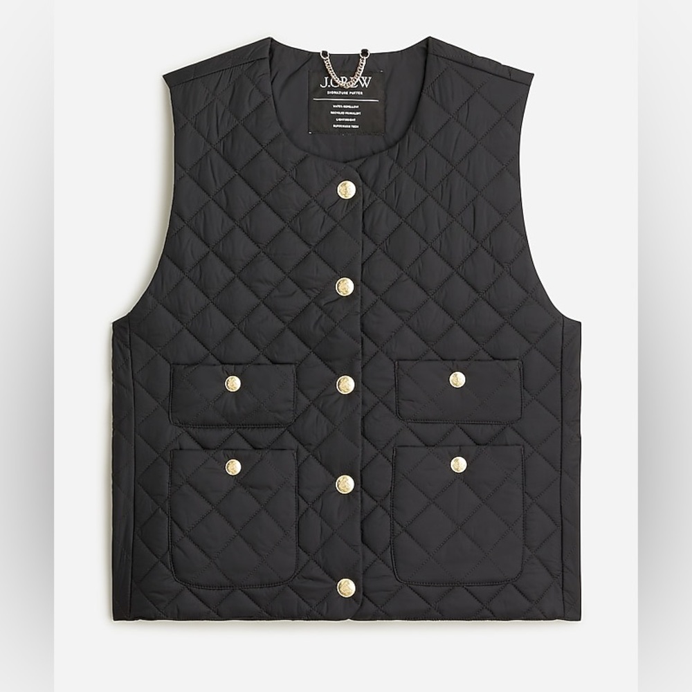 J. Crew Black Quilted lightweight lady vest women’s Size Small